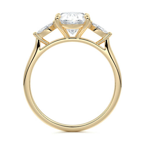 Aella - Oval Yellow Gold Engagement Ring Side View | Nura Lab
