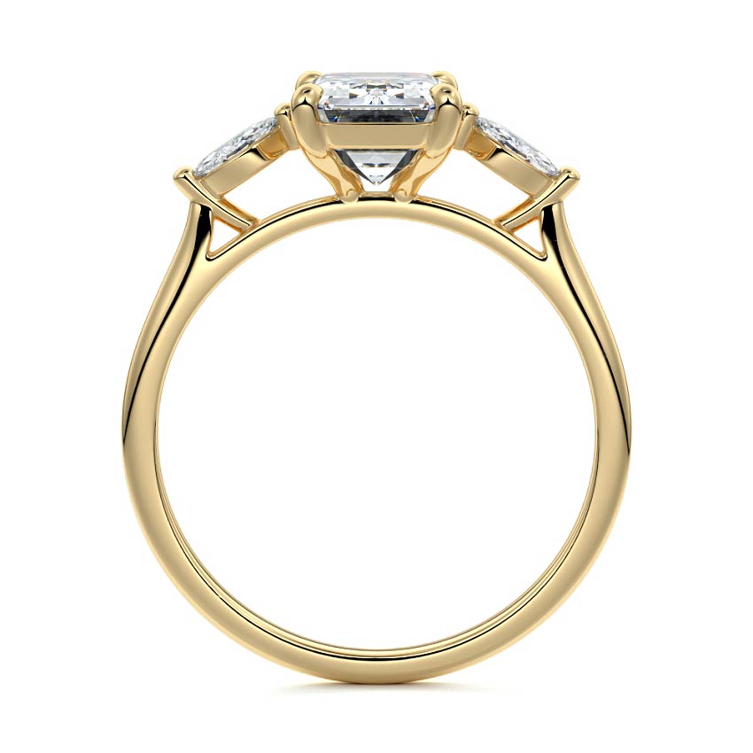 Aella - Emerald Cut Yellow Gold Lab Grown Diamond Engagement Ring | Nura Lab