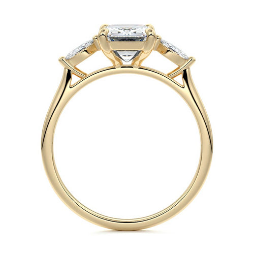 Aella - Emerald Cut Yellow Gold Lab Grown Diamond Engagement Ring | Nura Lab