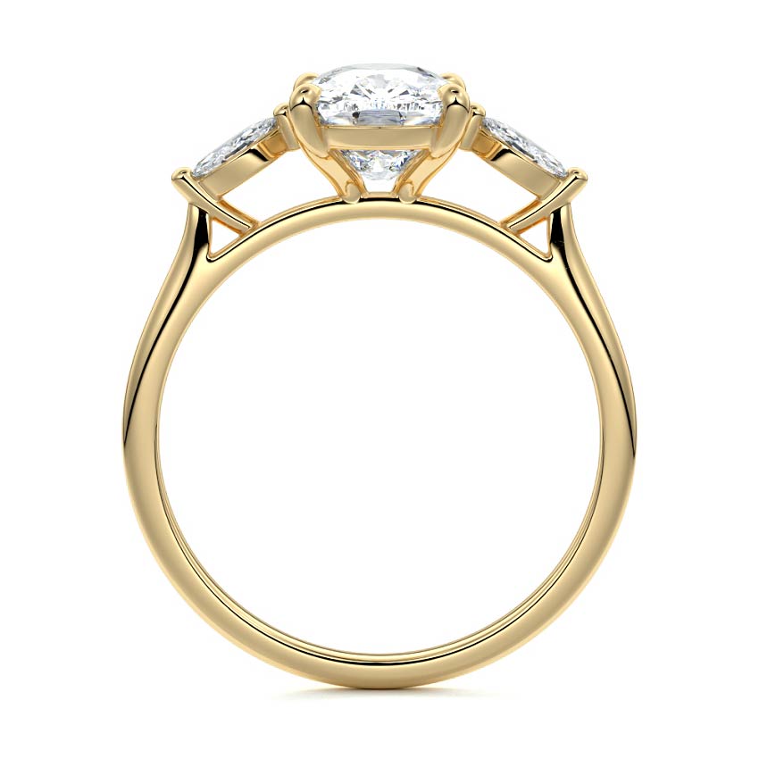 Aella - Cushion Yellow Gold Engagement Ring Side View | Nura Lab