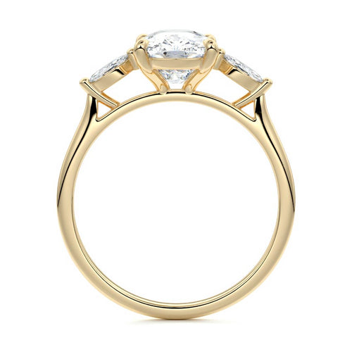Aella - Cushion Yellow Gold Engagement Ring Side View | Nura Lab