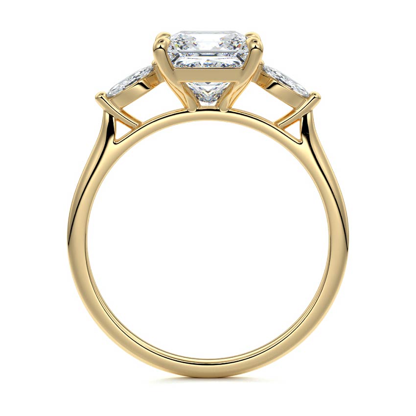 Aella - Princess Yellow Gold Engagement Ring Side View | Nura Lab