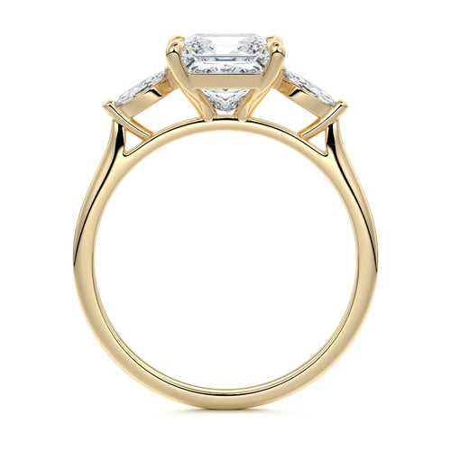 Aella - Princess Yellow Gold Engagement Ring Side View | Nura Lab
