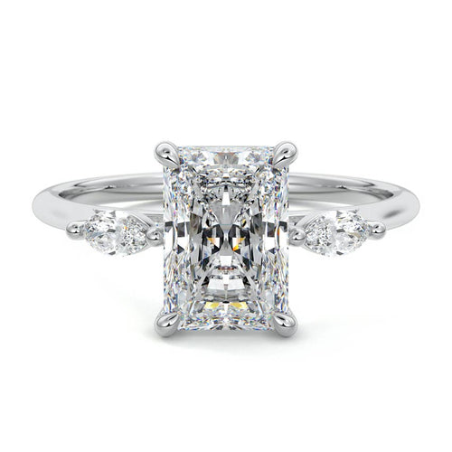 Aella - Radiant White Gold Lab Grown Diamond Engagement Ring | Nura Lab