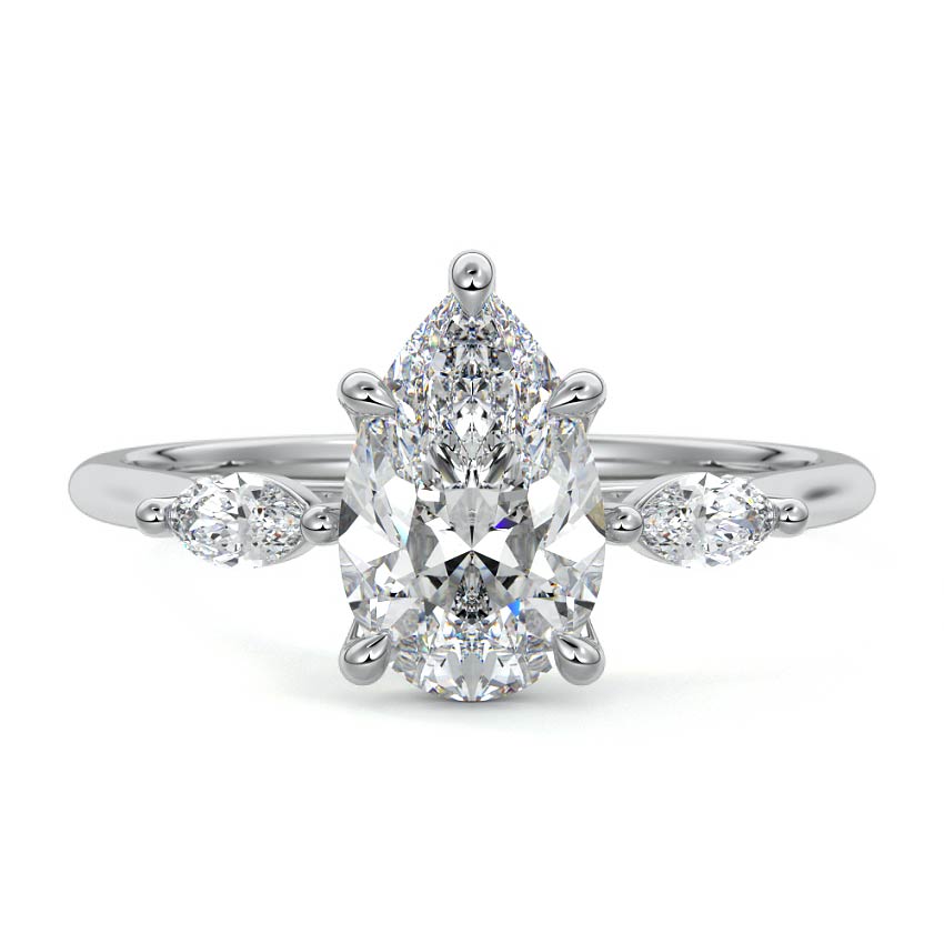 Aella - Pear White Gold Lab Grown Diamond Engagement Ring | Nura Lab
