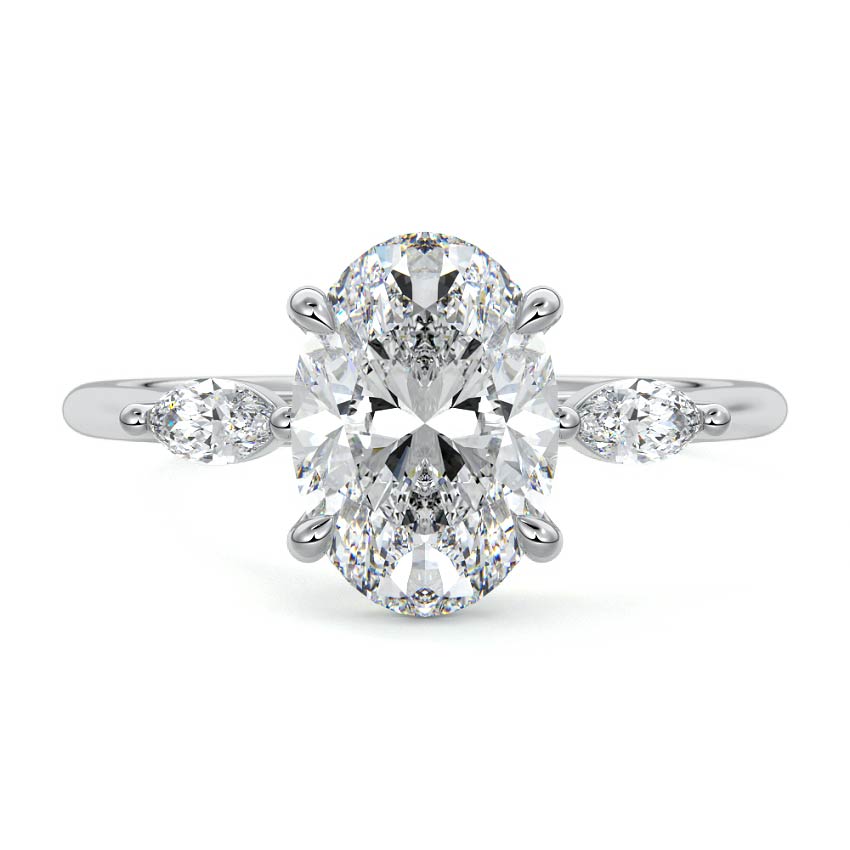 Aella - Oval White Gold Lab Grown Diamond Engagement Ring | Nura Lab