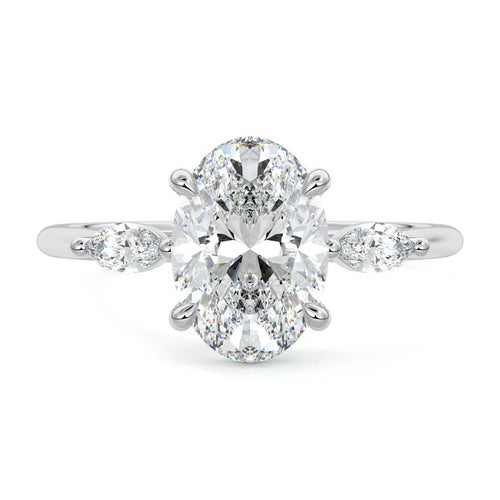 Aella - Oval White Gold Lab Grown Diamond Engagement Ring | Nura Lab