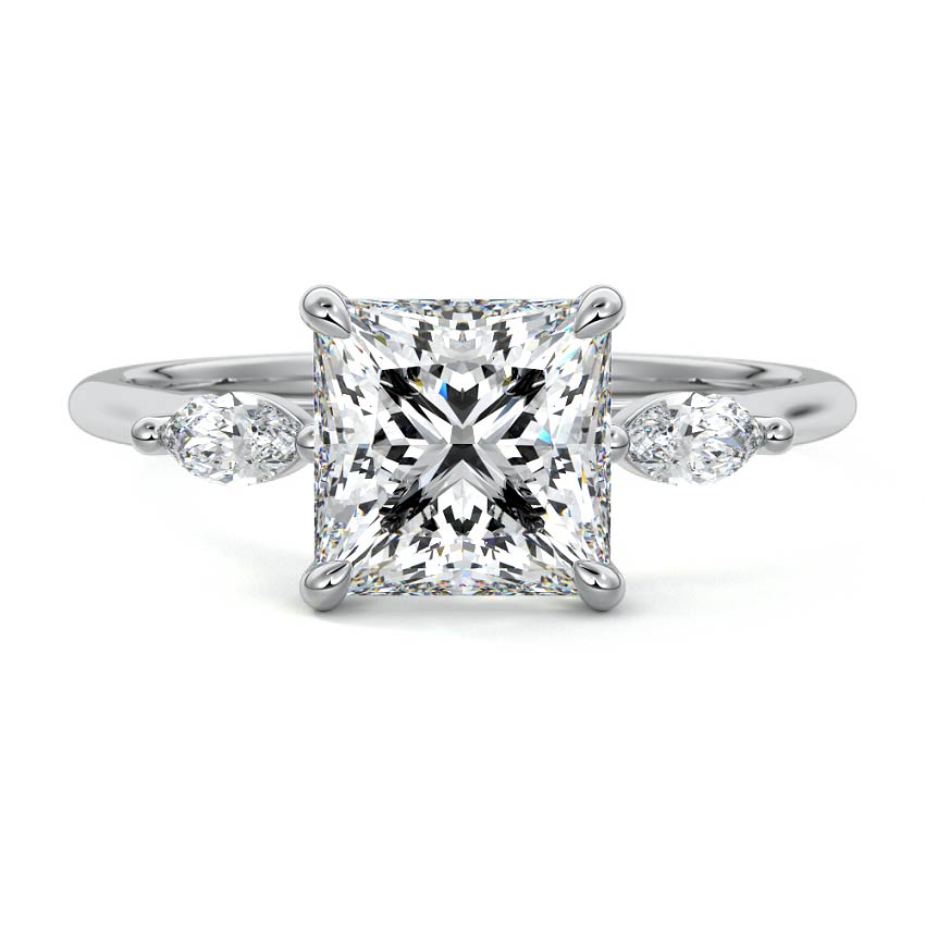 Aella - Princess White Gold Lab Grown Diamond Engagement Ring | Nura Lab