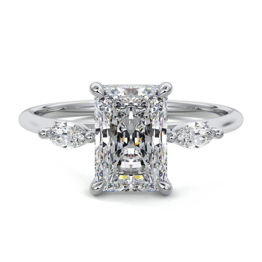 Aella - Radiant Platinum Lab Grown Diamond Engagement Ring | Nura Lab