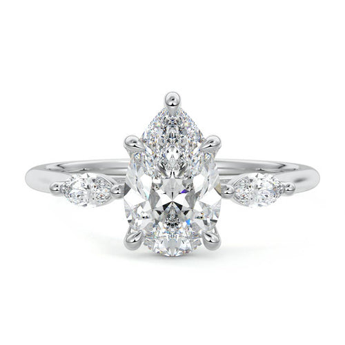 Aella - Pear Platinum Lab Grown Diamond Engagement Ring | Nura Lab