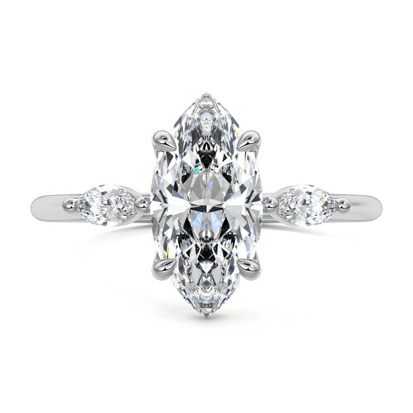 Aella - Marquise Platinum Lab Grown Diamond Engagement Ring | Nura Lab