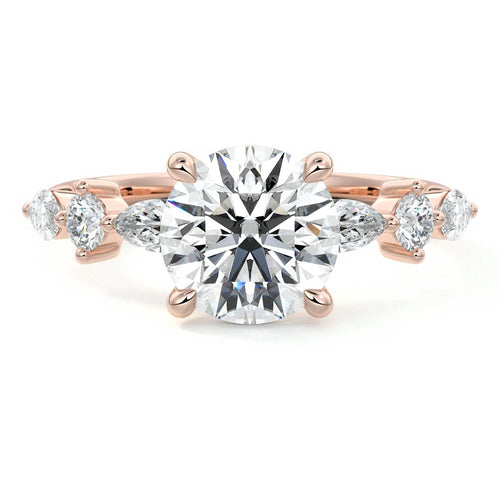 Althea - Round Rose Gold Lab Grown Diamond Engagement Ring | Nura Lab