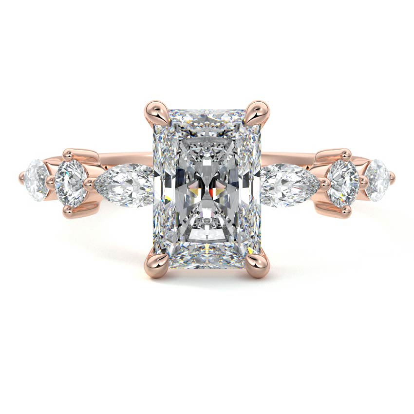 Althea - Radiant Rose Gold Lab Grown Diamond Engagement Ring | Nura Lab