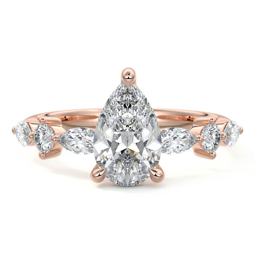 Althea - Pear Rose Gold Lab Grown Diamond Engagement Ring | Nura Lab