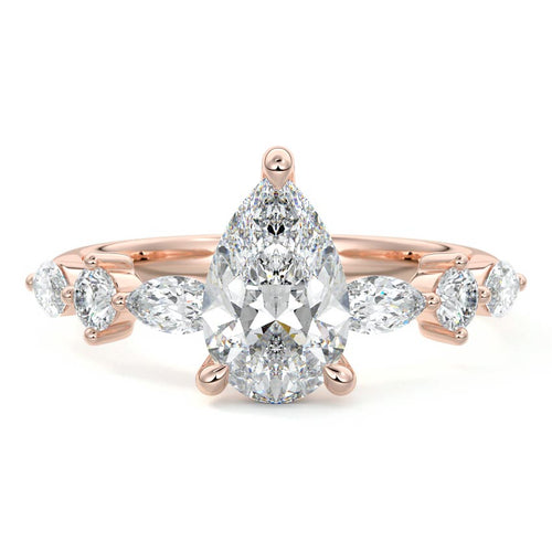 Althea - Pear Rose Gold Lab Grown Diamond Engagement Ring | Nura Lab