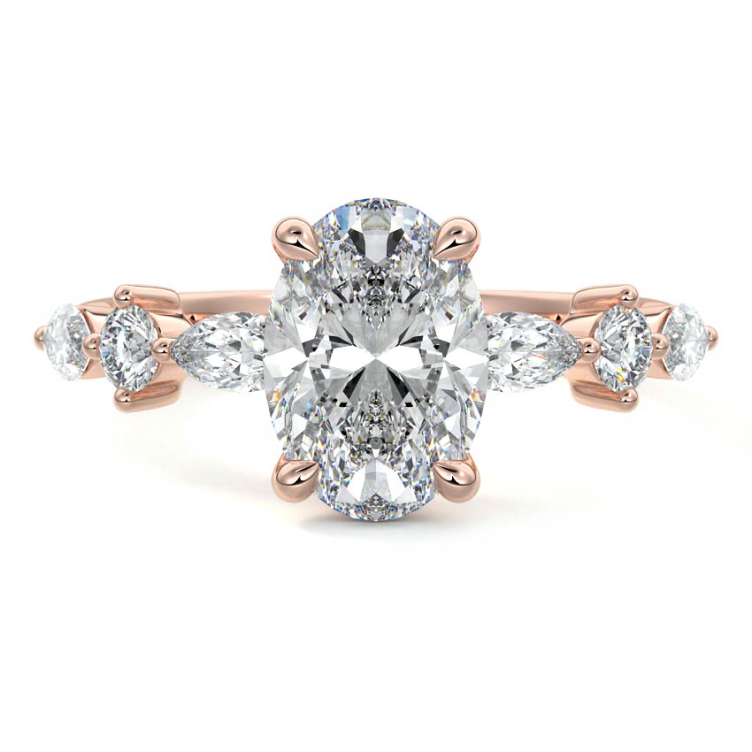 Althea - Oval Rose Gold Lab Grown Diamond Engagement Ring | Nura Lab
