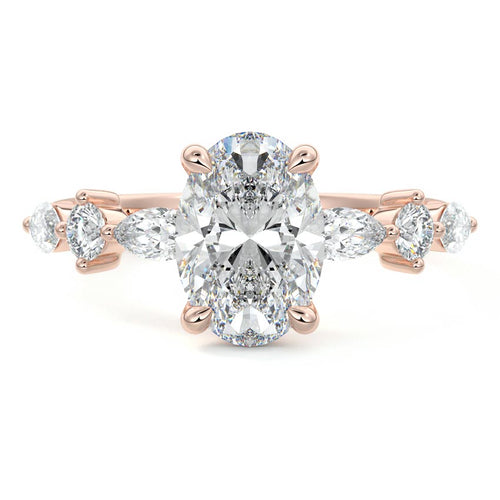 Althea - Oval Rose Gold Lab Grown Diamond Engagement Ring | Nura Lab