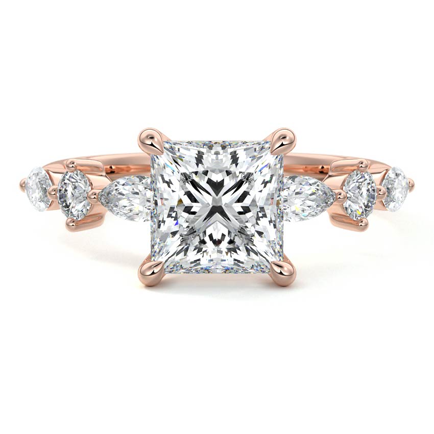 Althea - Princess Rose Gold Lab Grown Diamond Engagement Ring | Nura Lab