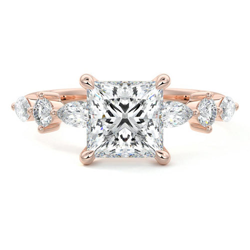 Althea - Princess Rose Gold Lab Grown Diamond Engagement Ring | Nura Lab