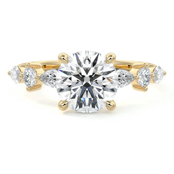 Althea - Round Side Stone Lab Grown Diamond Engagement Ring