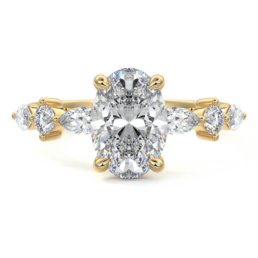 Althea - Oval Yellow Gold Lab Grown Diamond Engagement Ring | Nura Lab