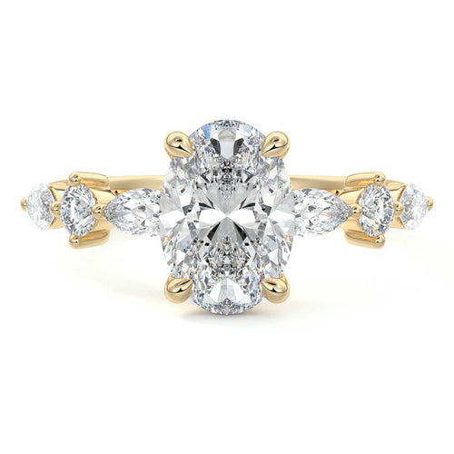 Althea - Oval Yellow Gold Lab Grown Diamond Engagement Ring | Nura Lab