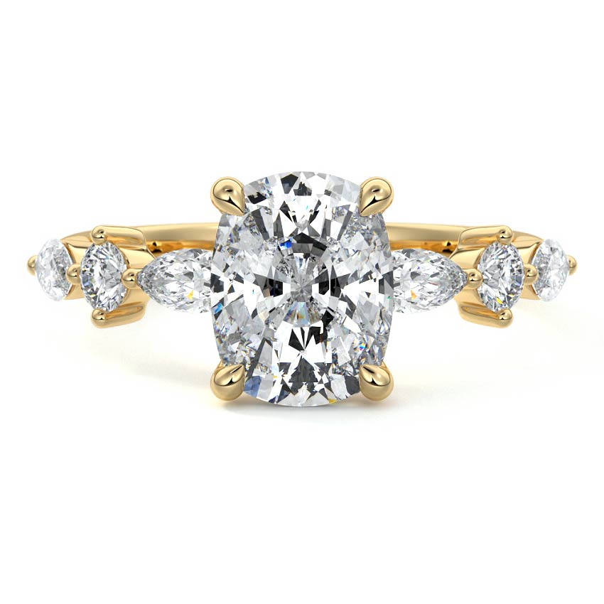 Althea - Cushion Yellow Gold Lab Grown Diamond Engagement Ring | Nura Lab