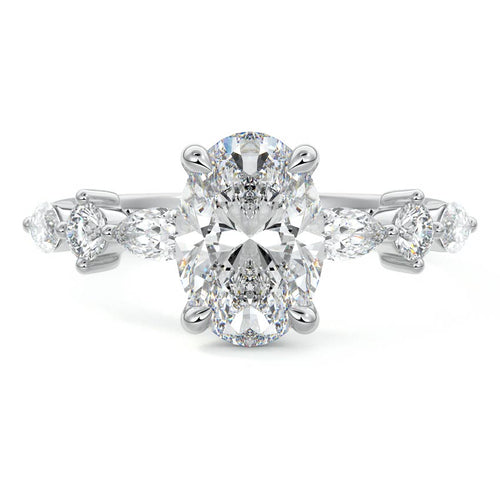 Althea - Oval White Gold Lab Grown Diamond Engagement Ring | Nura Lab