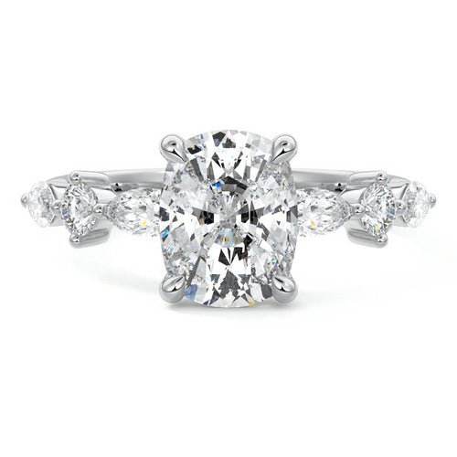 Althea - Cushion White Gold Lab Grown Diamond Engagement Ring | Nura Lab