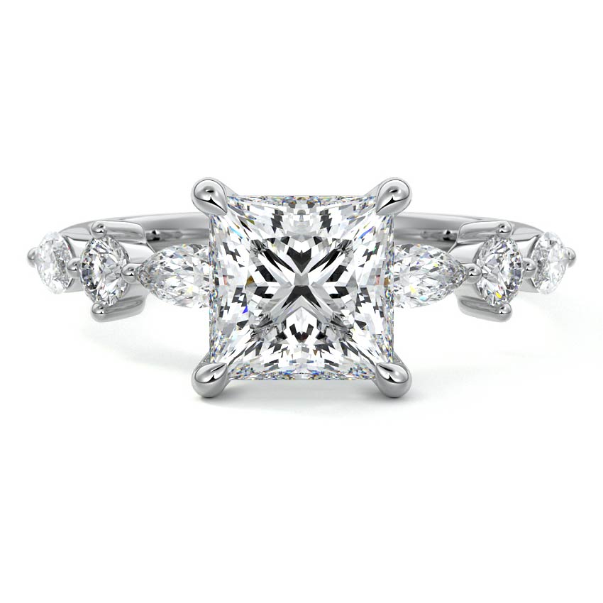 Althea - Princess White Gold Lab Grown Diamond Engagement Ring | Nura Lab