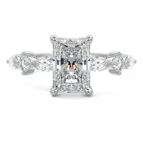 Althea - Radiant Platinum Lab Grown Diamond Engagement Ring | Nura Lab