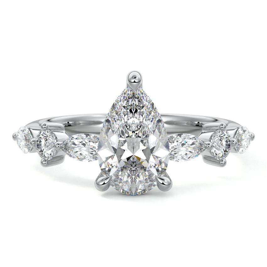 Althea - Pear Platinum Lab Grown Diamond Engagement Ring | Nura Lab