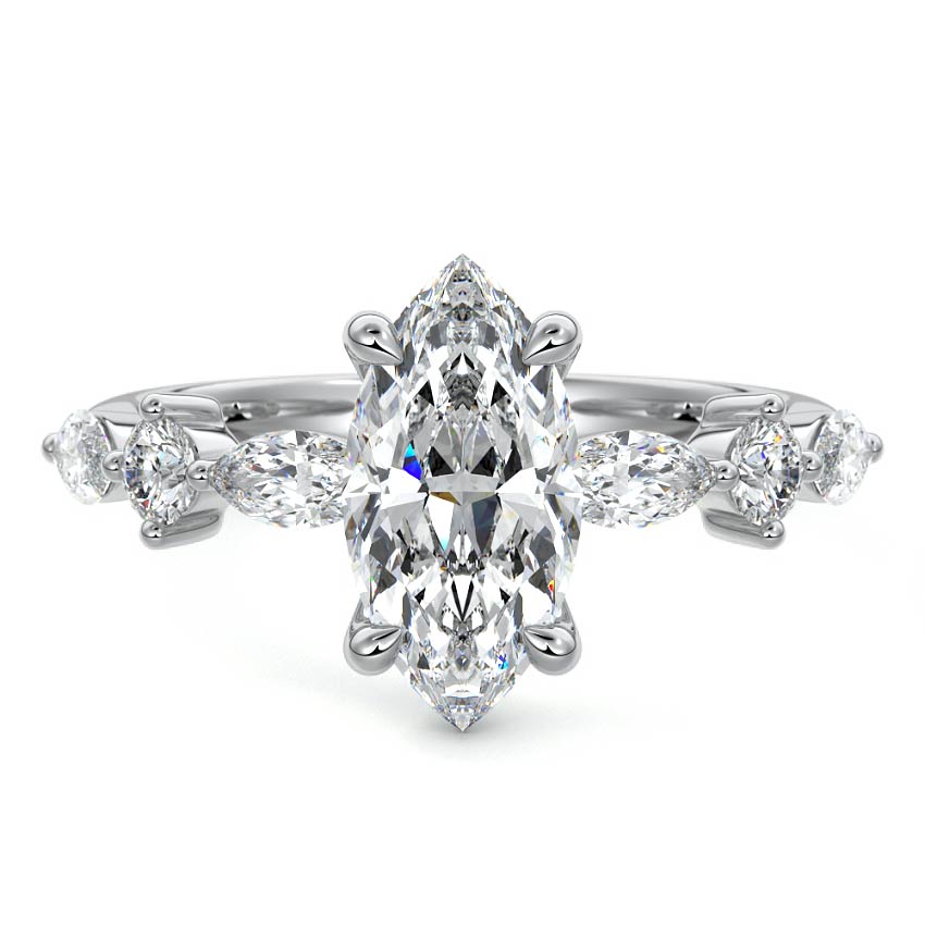 Althea - Marquise Platinum Lab Grown Diamond Engagement Ring | Nura Lab