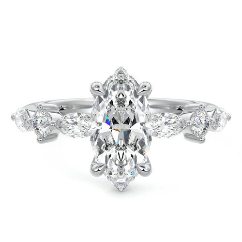 Althea - Marquise Platinum Lab Grown Diamond Engagement Ring | Nura Lab