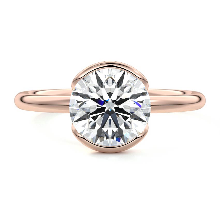 Amira - Round Rose Gold Lab Grown Diamond Engagement Ring | Nura Lab