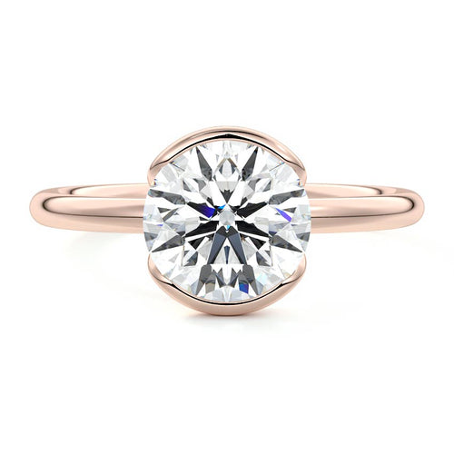 Amira - Round Rose Gold Lab Grown Diamond Engagement Ring | Nura Lab