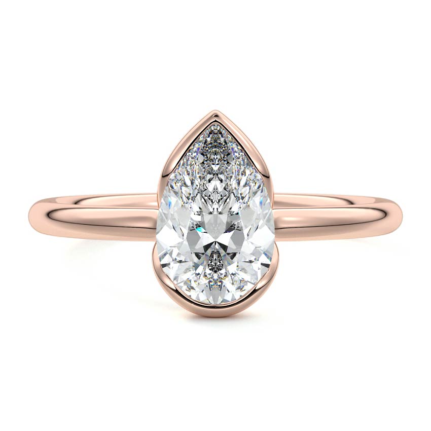 Amira - Pear Rose Gold Lab Grown Diamond Engagement Ring | Nura Lab