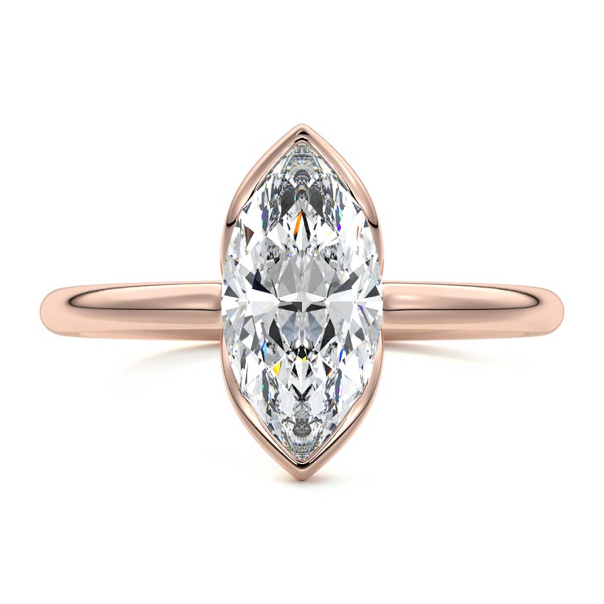 Amira - Marquise Rose Gold Lab Grown Diamond Engagement Ring | Nura Lab