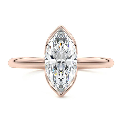 Amira - Marquise Rose Gold Lab Grown Diamond Engagement Ring | Nura Lab