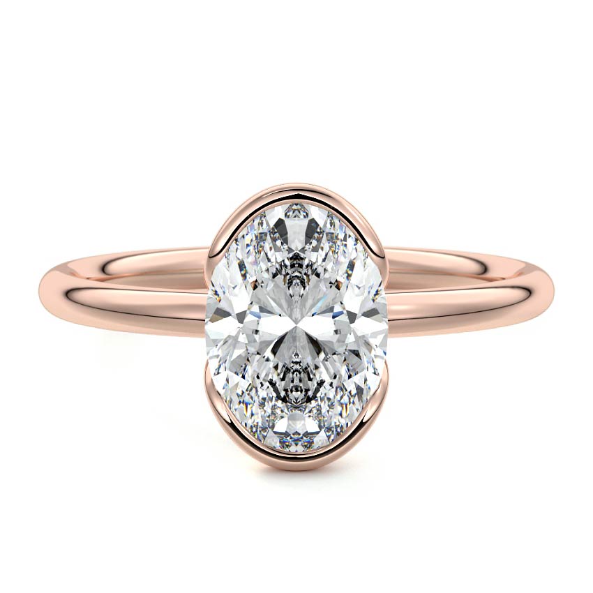 Amira - Oval Rose Gold Lab Grown Diamond Engagement Ring | Nura Lab