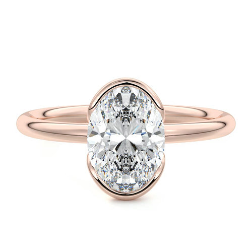 Amira - Oval Rose Gold Lab Grown Diamond Engagement Ring | Nura Lab