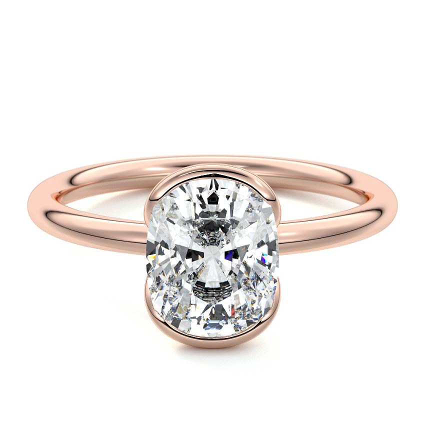 Amira - Cushion Rose Gold Lab Grown Diamond Engagement Ring | Nura Lab