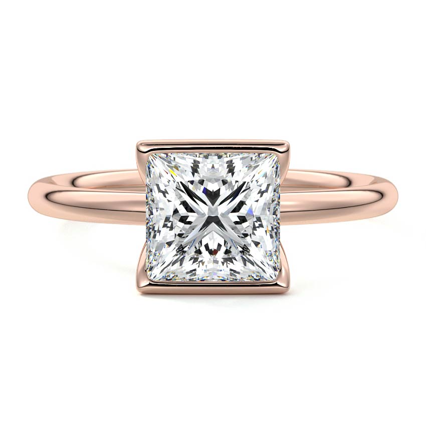 Amira - Princess Rose Gold Lab Grown Diamond Engagement Ring | Nura Lab