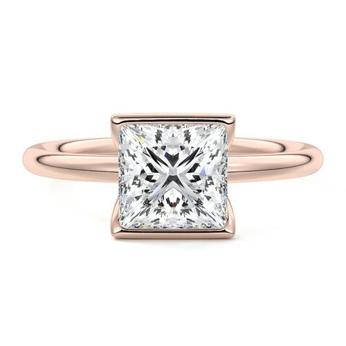Amira - Princess Rose Gold Lab Grown Diamond Engagement Ring | Nura Lab