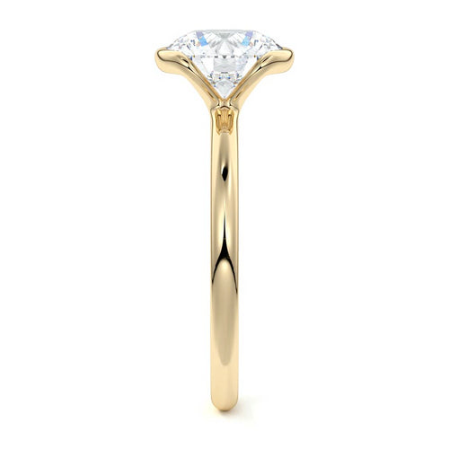 Amira - Round Yellow Gold Engagement Ring Side View | Nura Lab