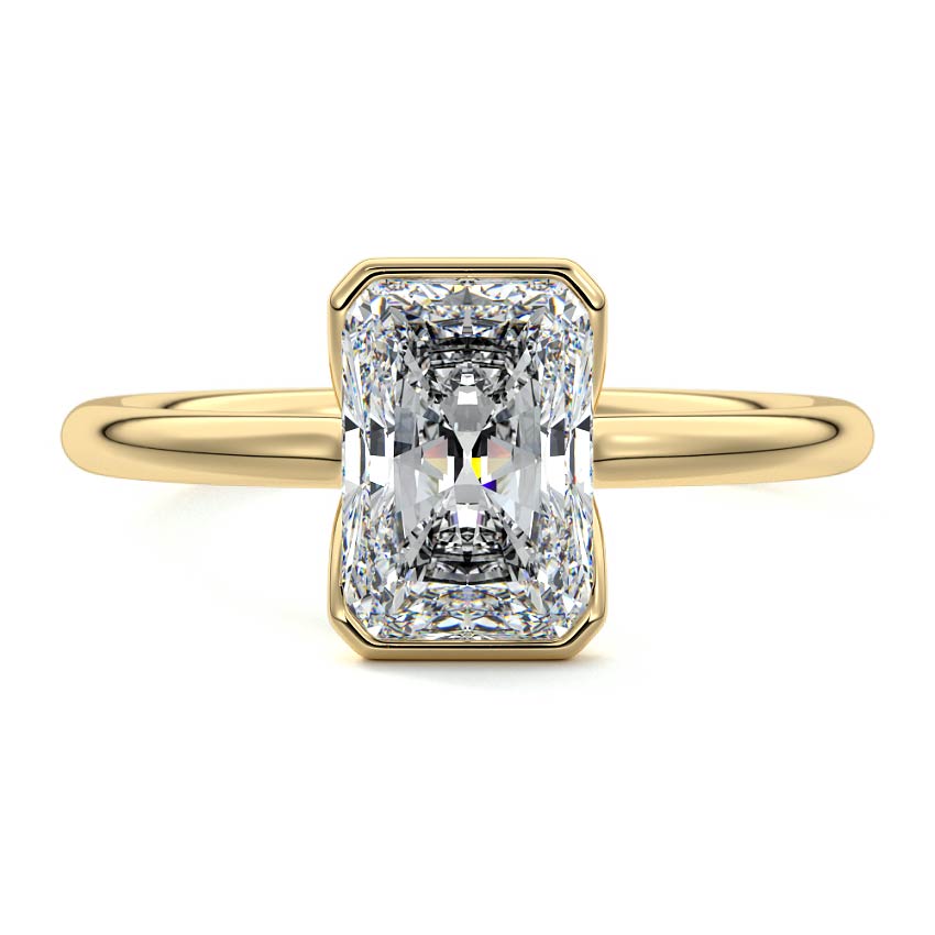 Amira - Radiant Yellow Gold Lab Grown Diamond Engagement Ring | Nura Lab