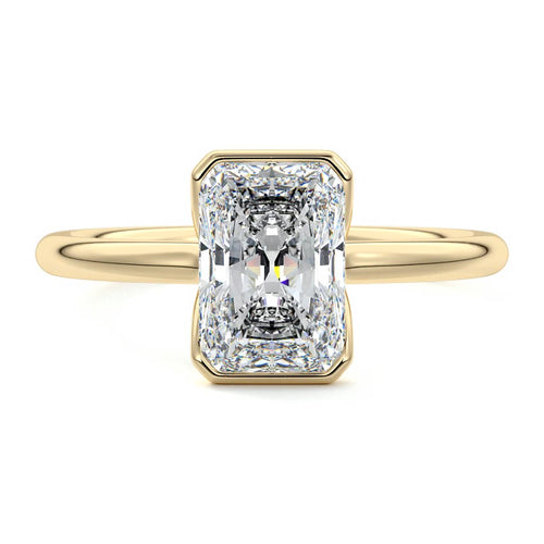 Amira - Radiant Yellow Gold Lab Grown Diamond Engagement Ring | Nura Lab