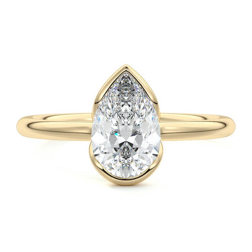 Amira - Pear Yellow Gold Lab Grown Diamond Engagement Ring | Nura Lab