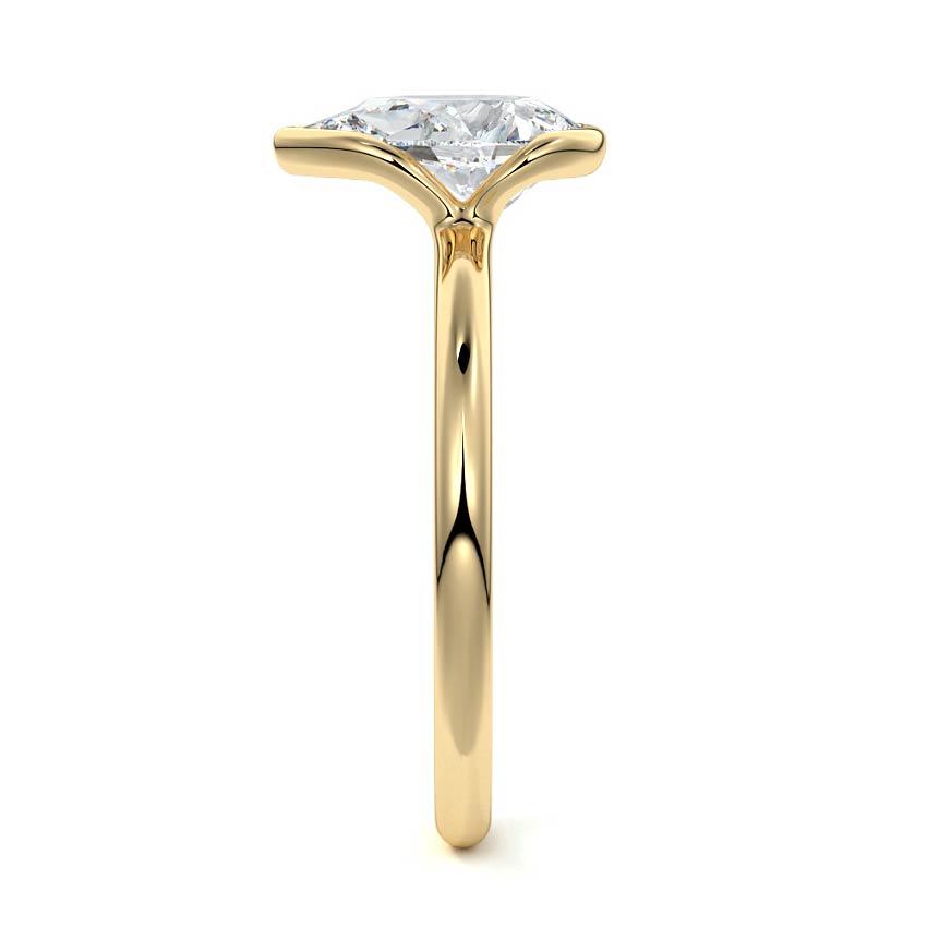 Amira - Pear Yellow Gold Engagement Ring Side View | Nura Lab