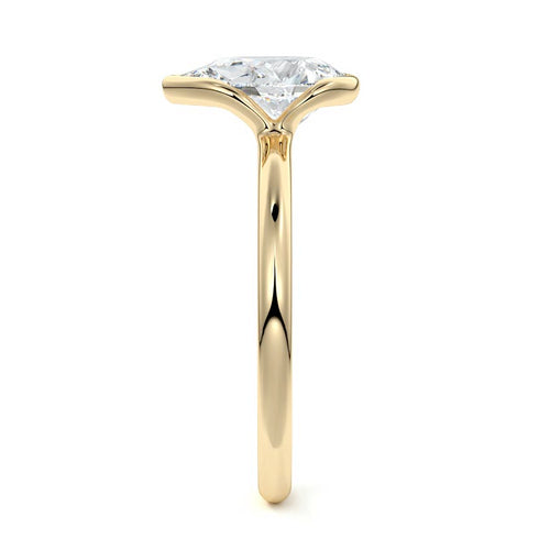 Amira - Pear Yellow Gold Engagement Ring Side View | Nura Lab